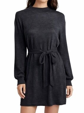 Abercrombie & Fitch Mock Neck Swing Sweater Dress Minimalist Knit Black Size M